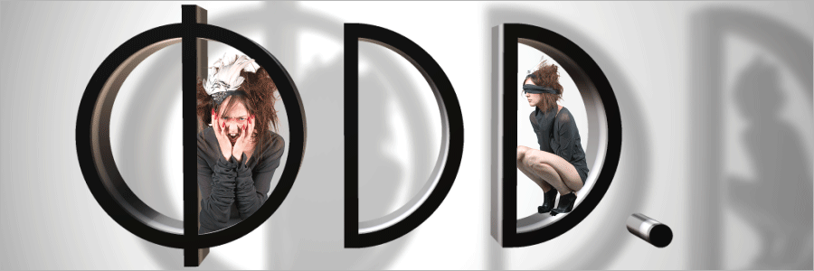 A theatrical animated portrait framed inside the ODD logo