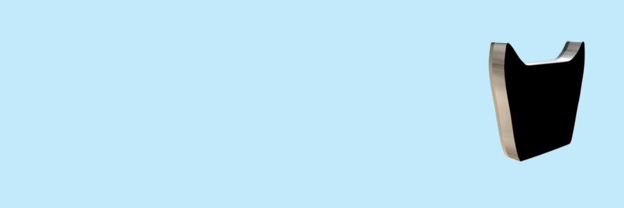 A wide animated ODD fashion piece with a figure moving through a pale blue field
